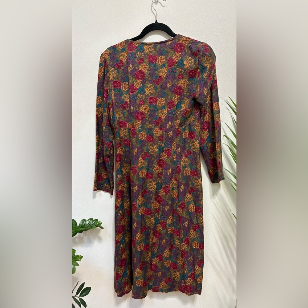 Vintage Putamayo floral linen blend midi dress, size XS - Picture 3 of 4